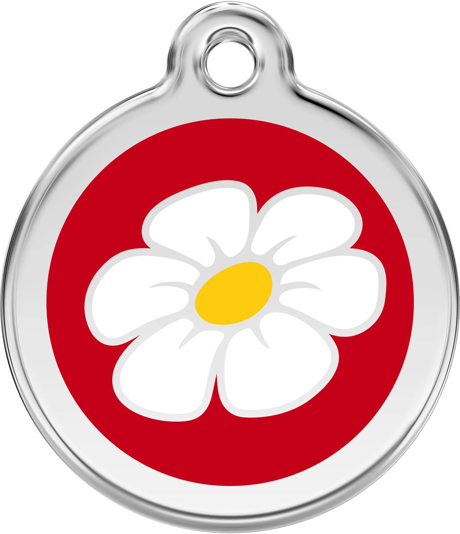 Daisy Flower - Red Dingo Engraved Cat/Dog Tag, Lifetime Guarantee, No Shipping Costs