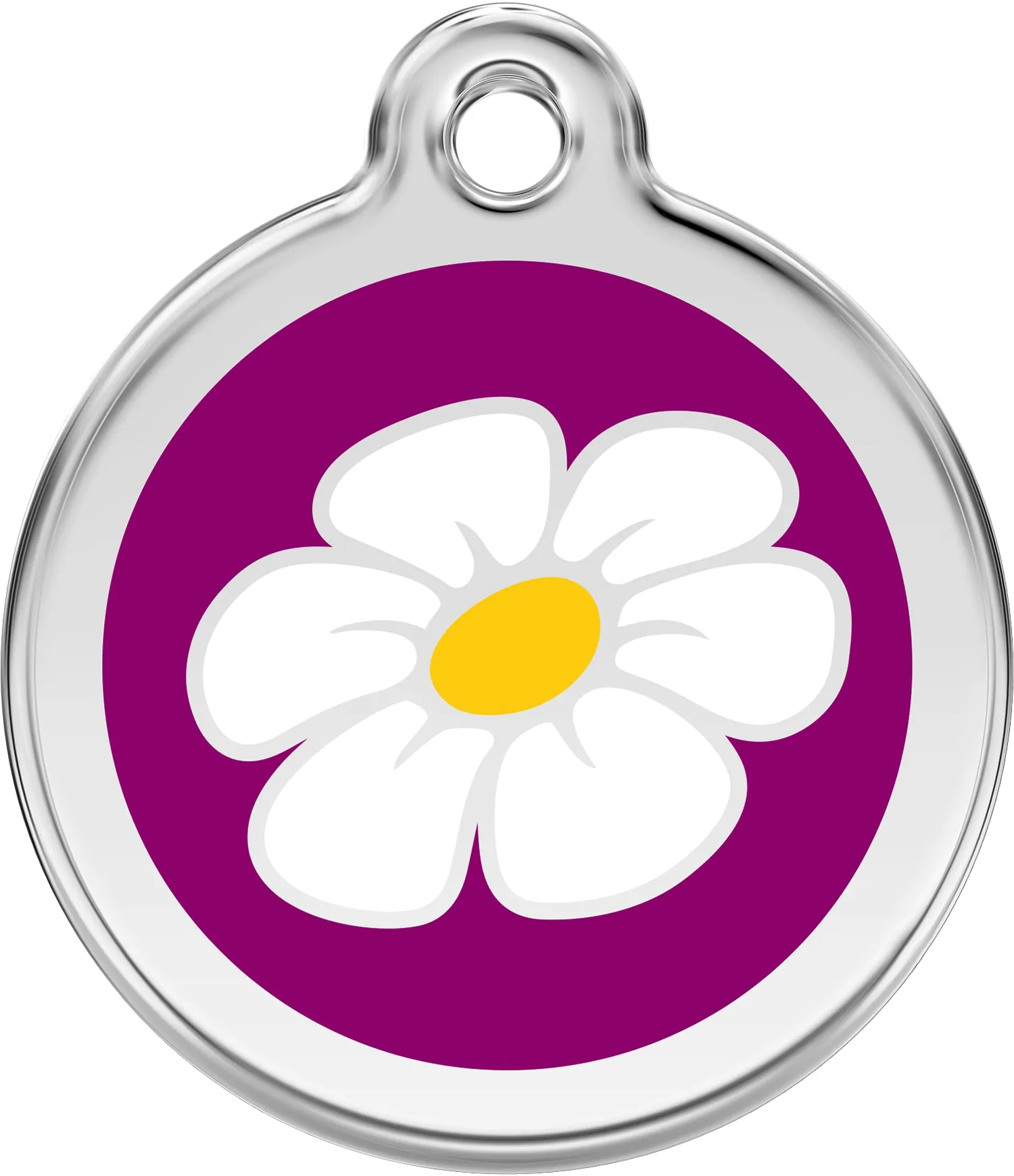 Daisy Flower - Red Dingo Engraved Cat/Dog Tag, Lifetime Guarantee, No Shipping Costs