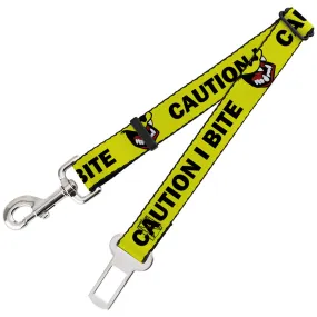 Dog Safety Seatbelt for Cars - Pet Quote CAUTION I BITE/Dog Growl Yellow/Black