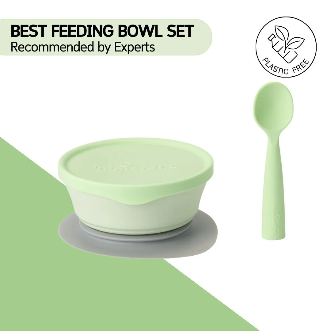 Miniware Suction Bowl With Spoon- Key Lime