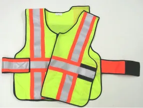 V12-EP Economy High Contrast Vest 5-Point Break-Away Vest with 4" Striping & Title