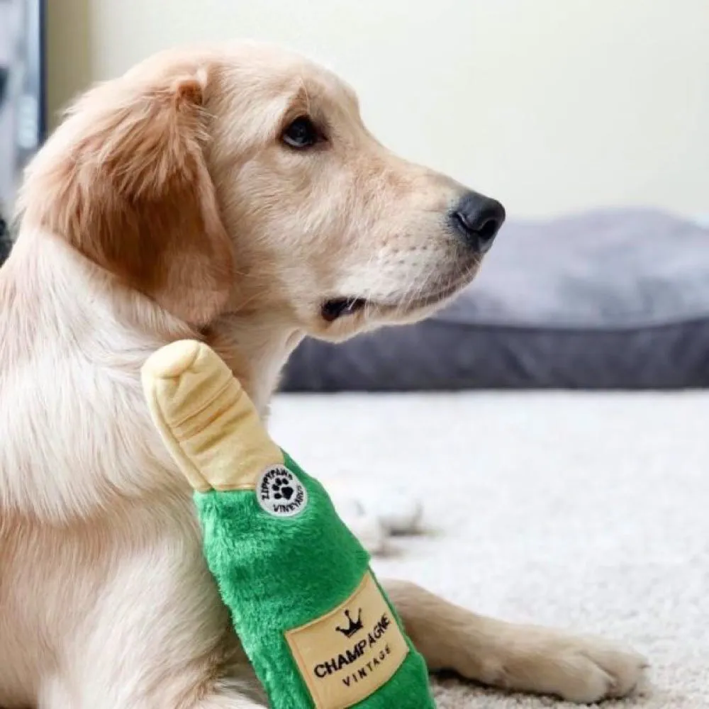 ZippyPaws Happy Hour Crusherz Champagne Plush Dog Toy